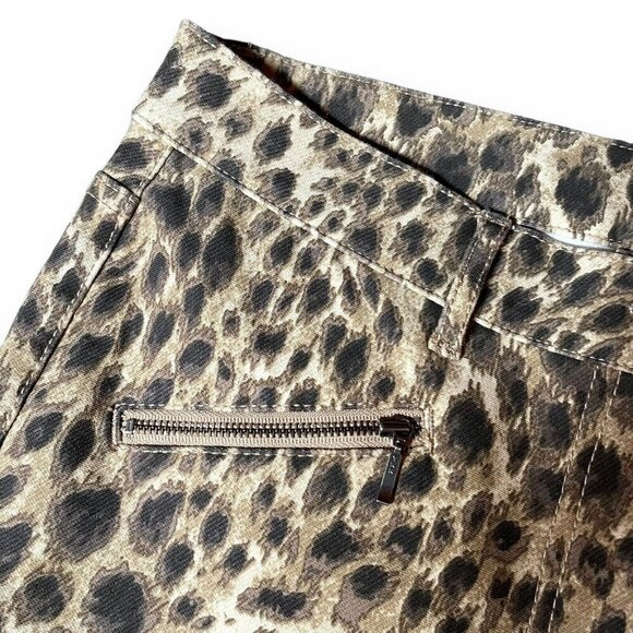 J McLaughlin Womens Baxter Safari Jean Sz 10 Tan Brown Animal Print Skinny Slim - Picture 7 of 10